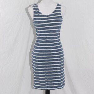 Denim Look Dress w/Pockets Jane and Delancy Womens Small 100% Cotton Midi EUC